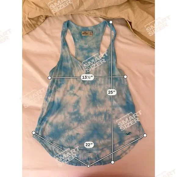 Hollister Blue Tie-Dye Racerback Tank Top | Size Small | Lightweight Summer Top - Picture 3 of 8